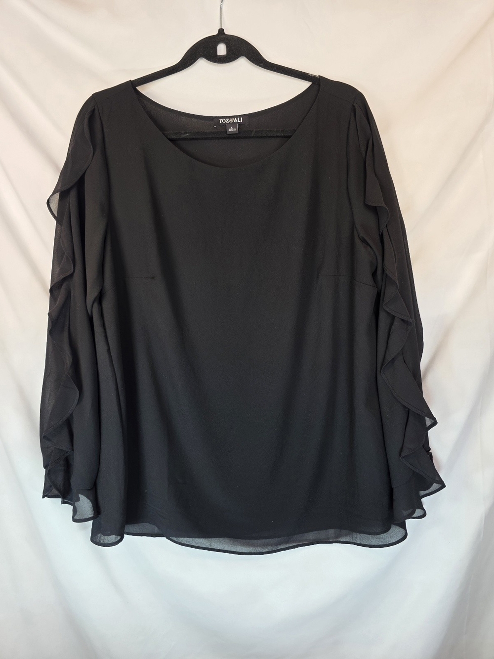 Roz & Ali Women's Chiffon Blouse Boho Cottagecore Dressy Office Size L
